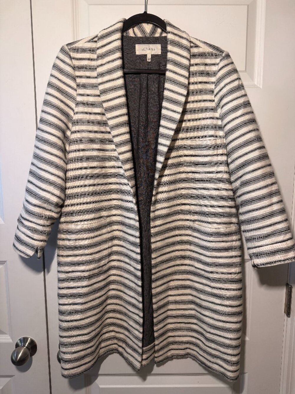 The Great. Open Face Jacket | Striped Blue & White | Women’s Size 1 Small